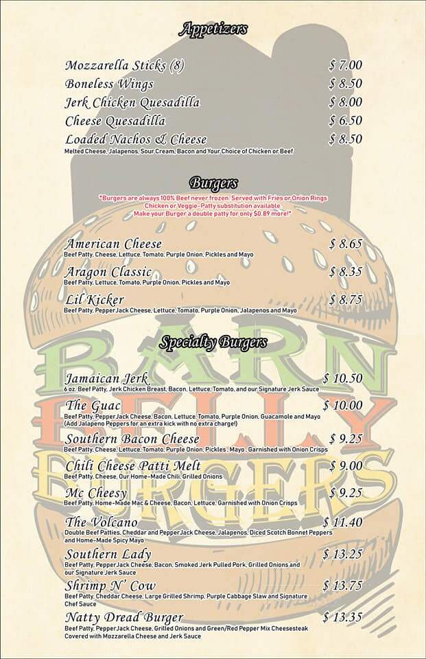 Barn Belly Burgers - Aragon, GA menu_pic