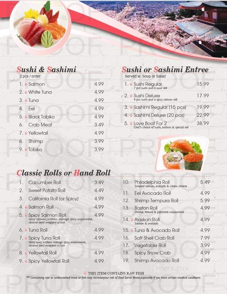 Yamato Sushi Steakhouse - Martin, TN menu_pic