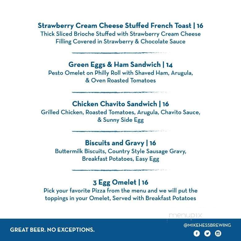 Mike Hess Brewing - Alpine, CA menu_pic