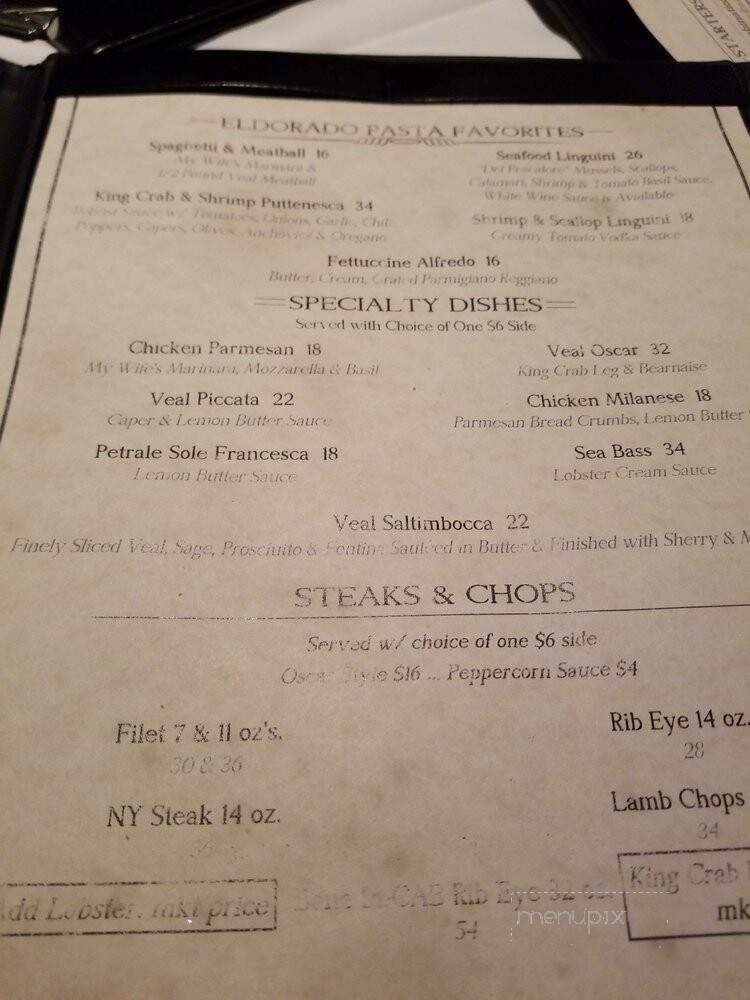La Bonne Vie Steakhouse at Mountaineer Casino - Chester, WV menu_pic