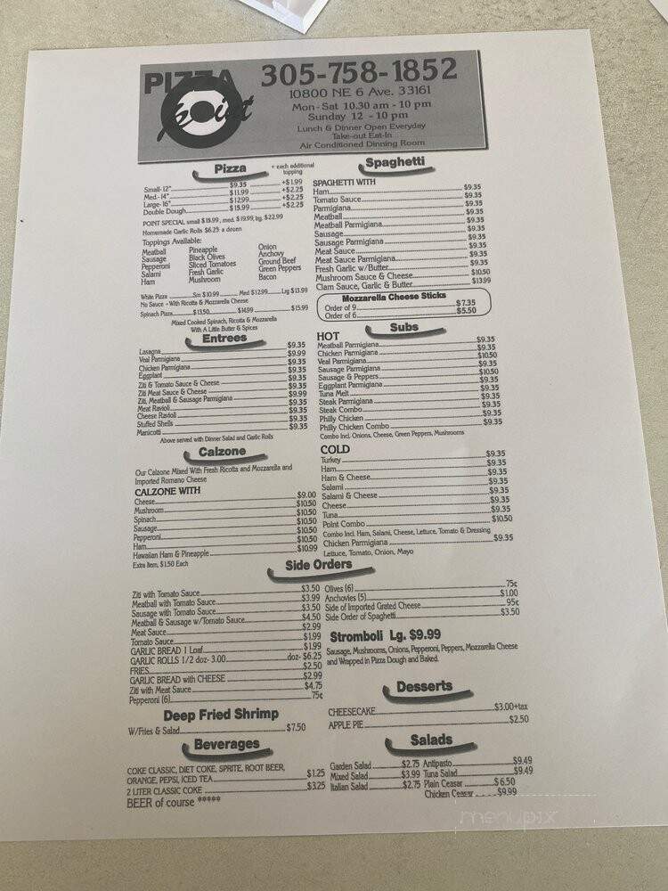 Pizza Point - North Miami, FL menu_pic