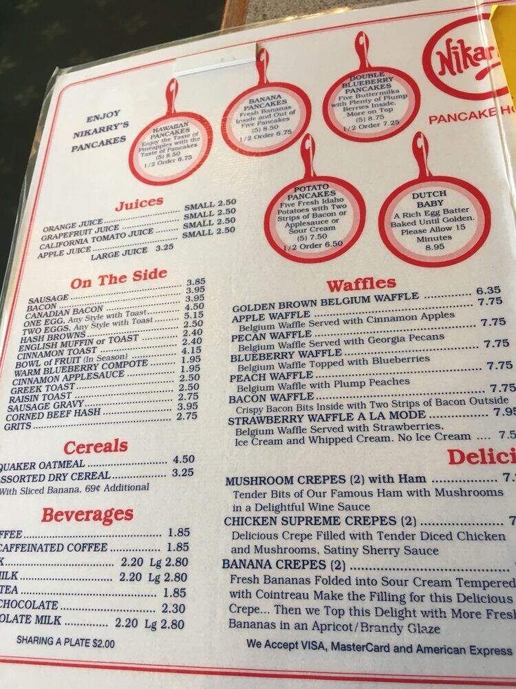 Nikarry's Restaurant - Aurora, IL menu_pic
