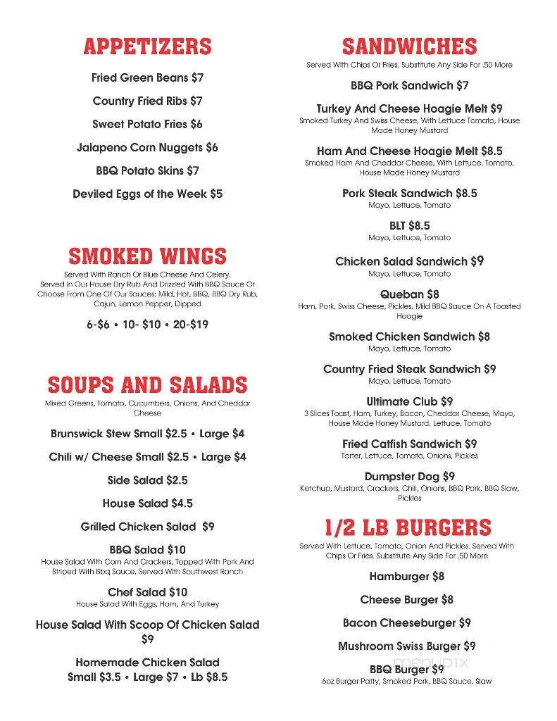 Shorty's Bar-B-Q - Fortson, GA menu_pic