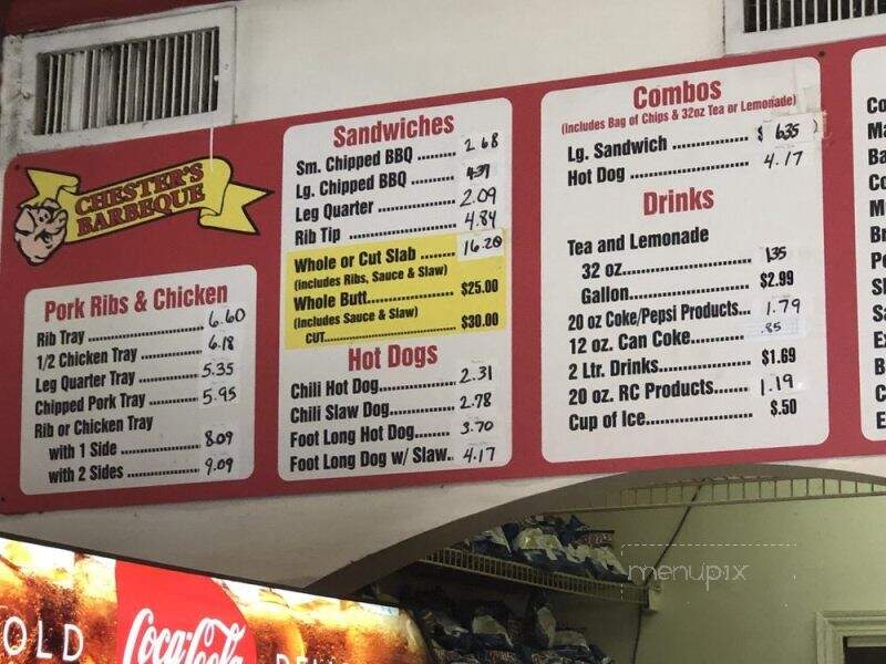 Chester's Barbeque - Columbus, GA menu_pic