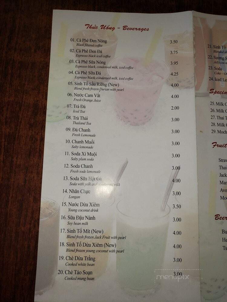 Pho 99 - Fresno, CA menu_pic