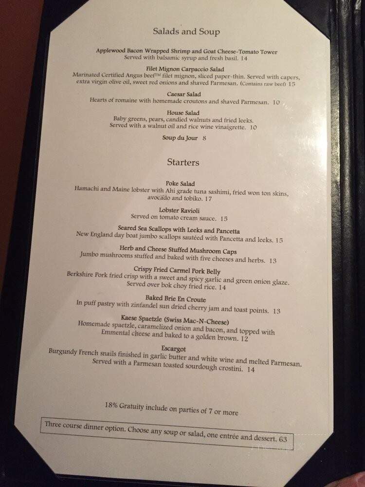 Austria Hof Restaurant - Mammoth Lakes, CA menu_pic