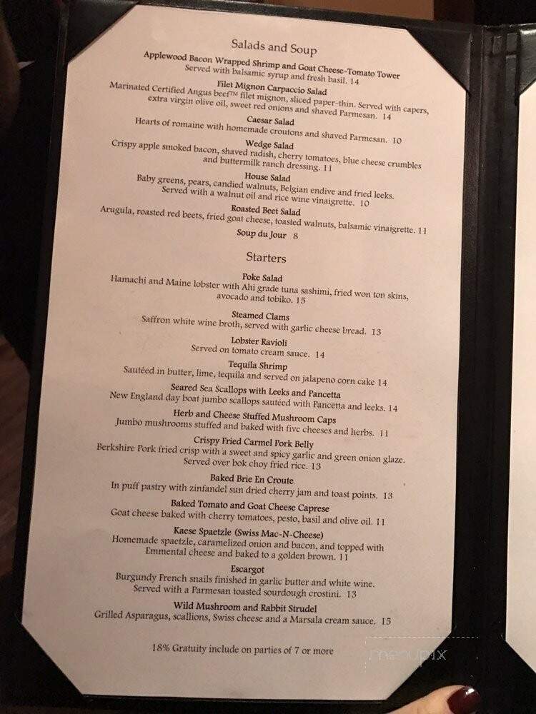 Austria Hof Restaurant - Mammoth Lakes, CA menu_pic