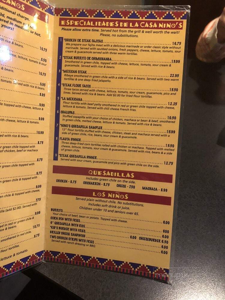 Nino's - Alamosa, CO menu_pic