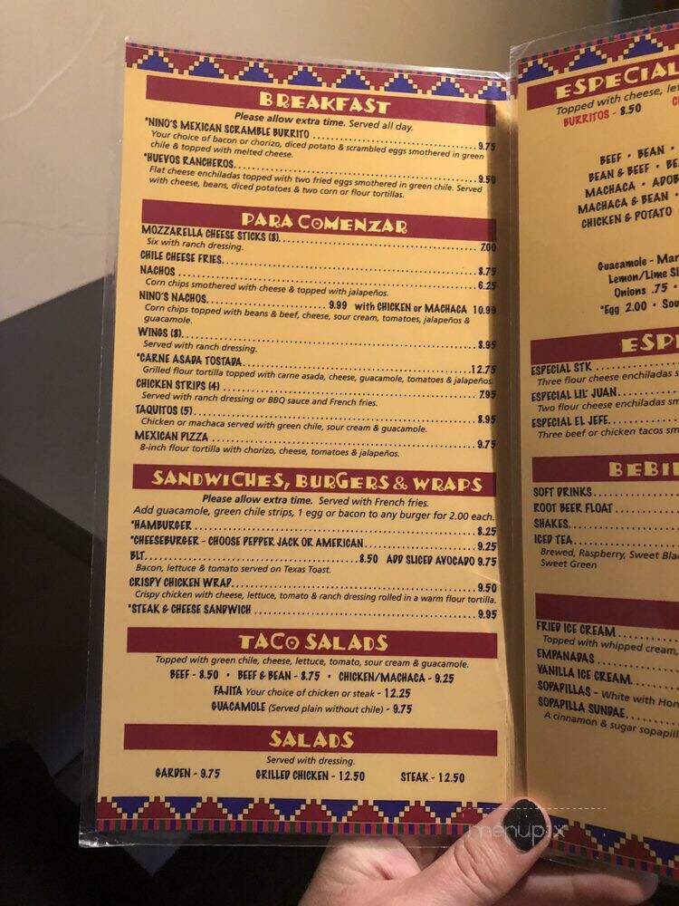 Nino's - Alamosa, CO menu_pic