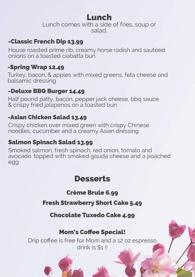 Split Rock Restaurant & Bar - Bigfork, MT menu_pic