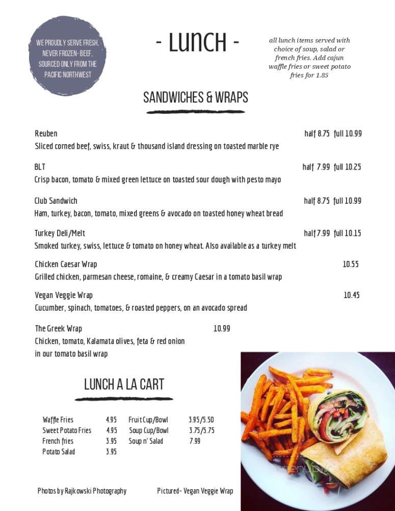 Split Rock Restaurant & Bar - Bigfork, MT menu_pic