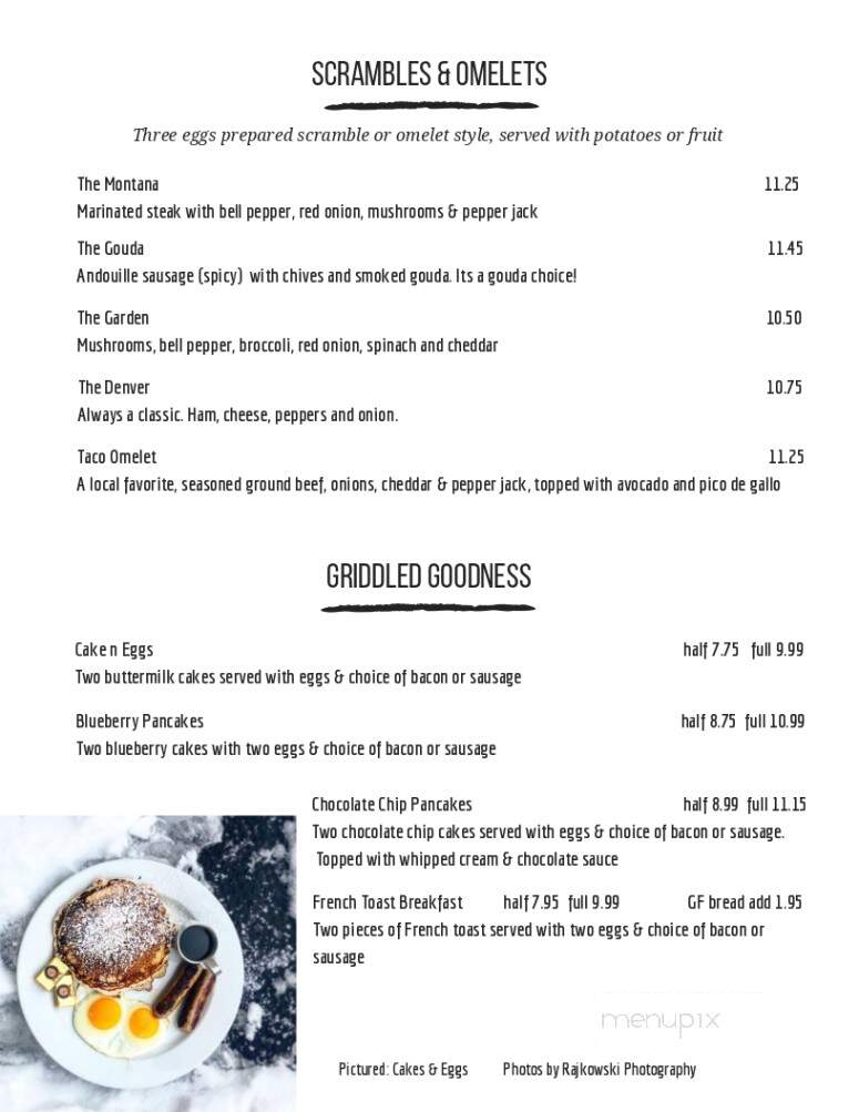 Split Rock Restaurant & Bar - Bigfork, MT menu_pic