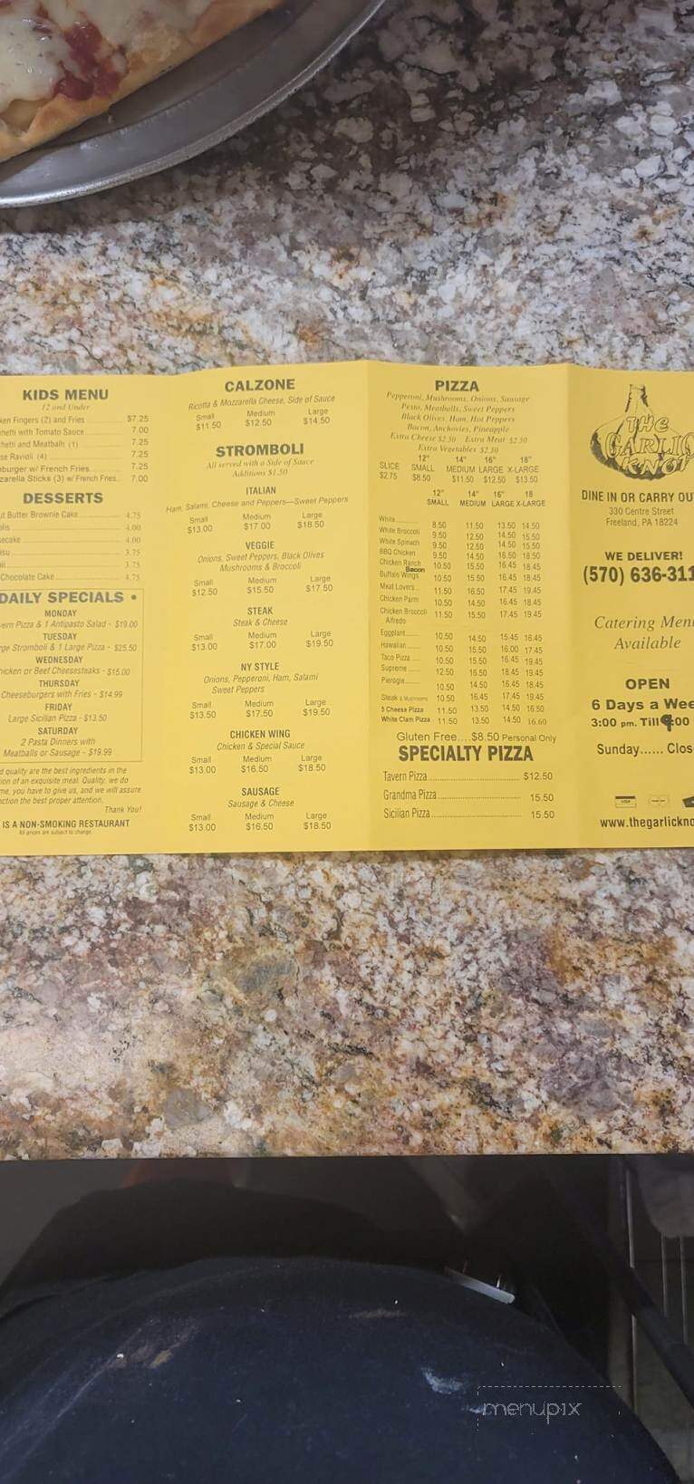 Garlic Knot - Freeland, PA menu_pic