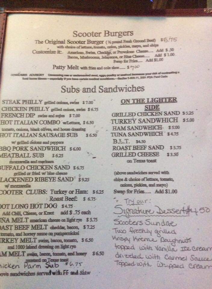 Scooters - Hobe Sound, FL menu_pic