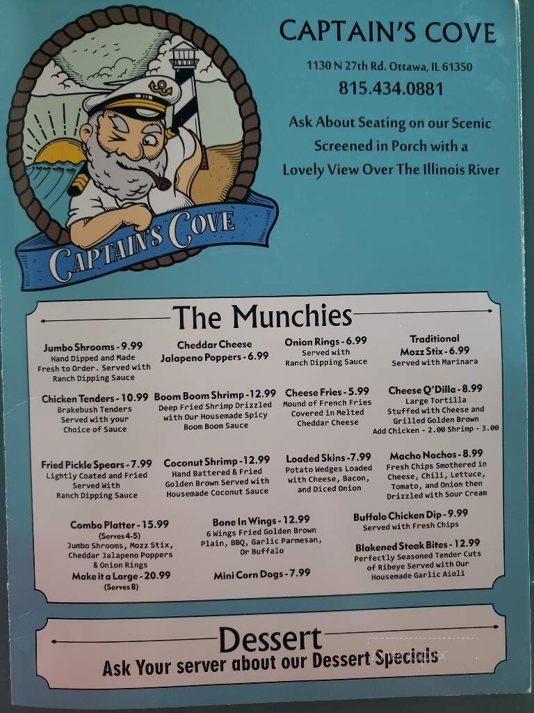 Captain's Cove - Ottawa, IL menu_pic