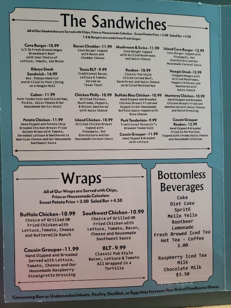 Captain's Cove - Ottawa, IL menu_pic