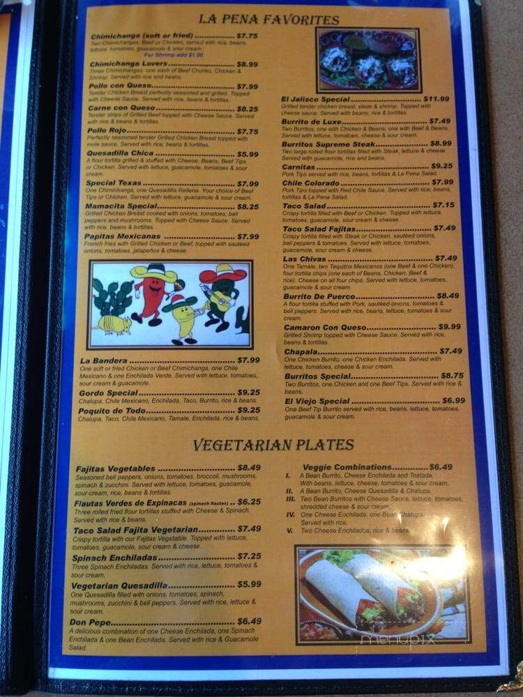 La Pena - Hazard, KY menu_pic