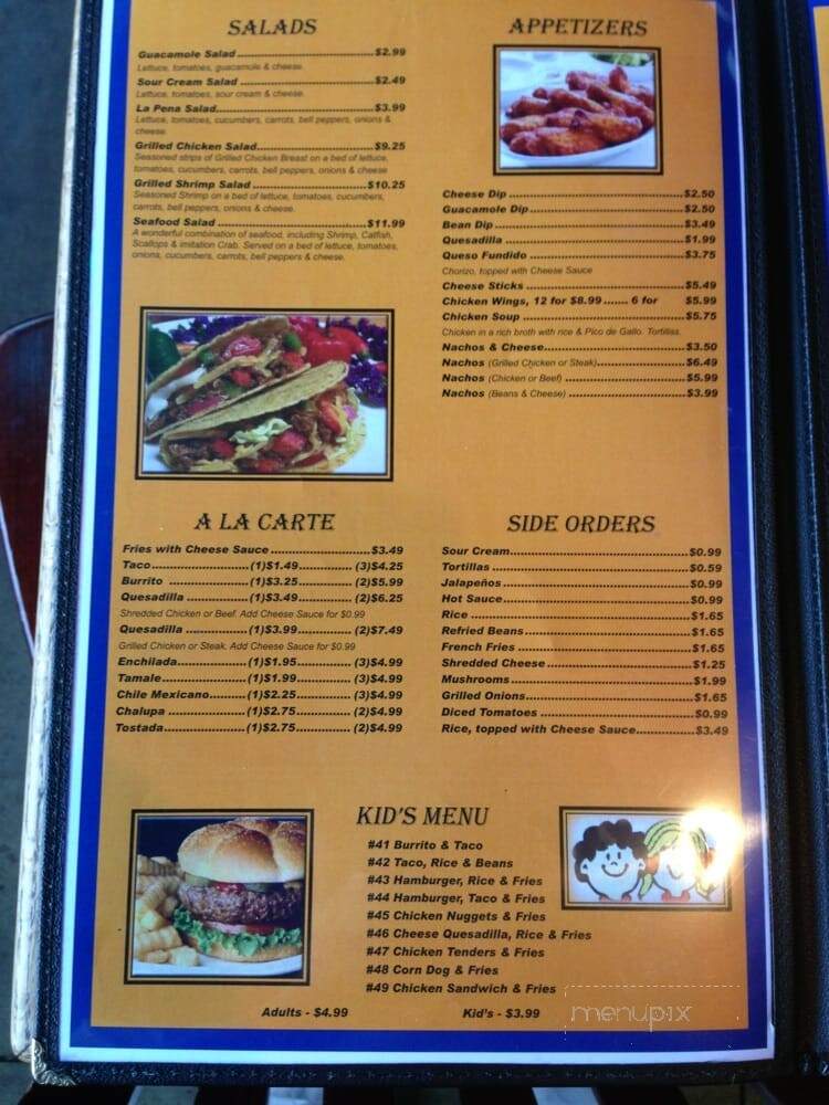 La Pena - Hazard, KY menu_pic
