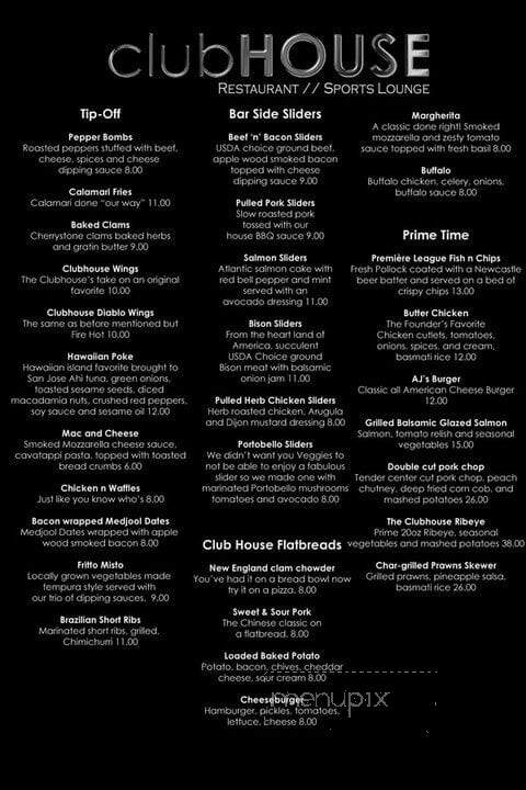 Clubhouse Restaurant - Swanton, VT menu_pic