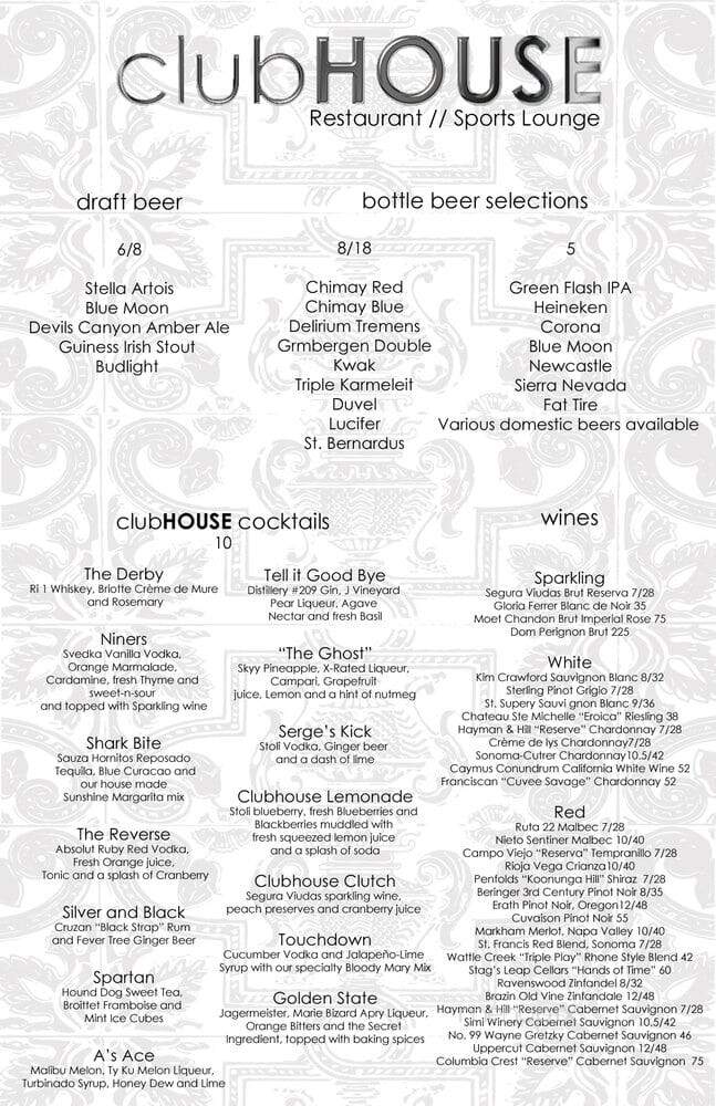 Clubhouse Restaurant - Swanton, VT menu_pic