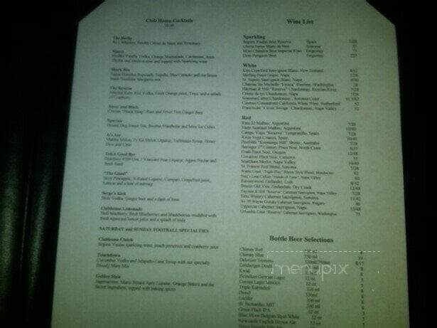 Clubhouse Restaurant - Swanton, VT menu_pic