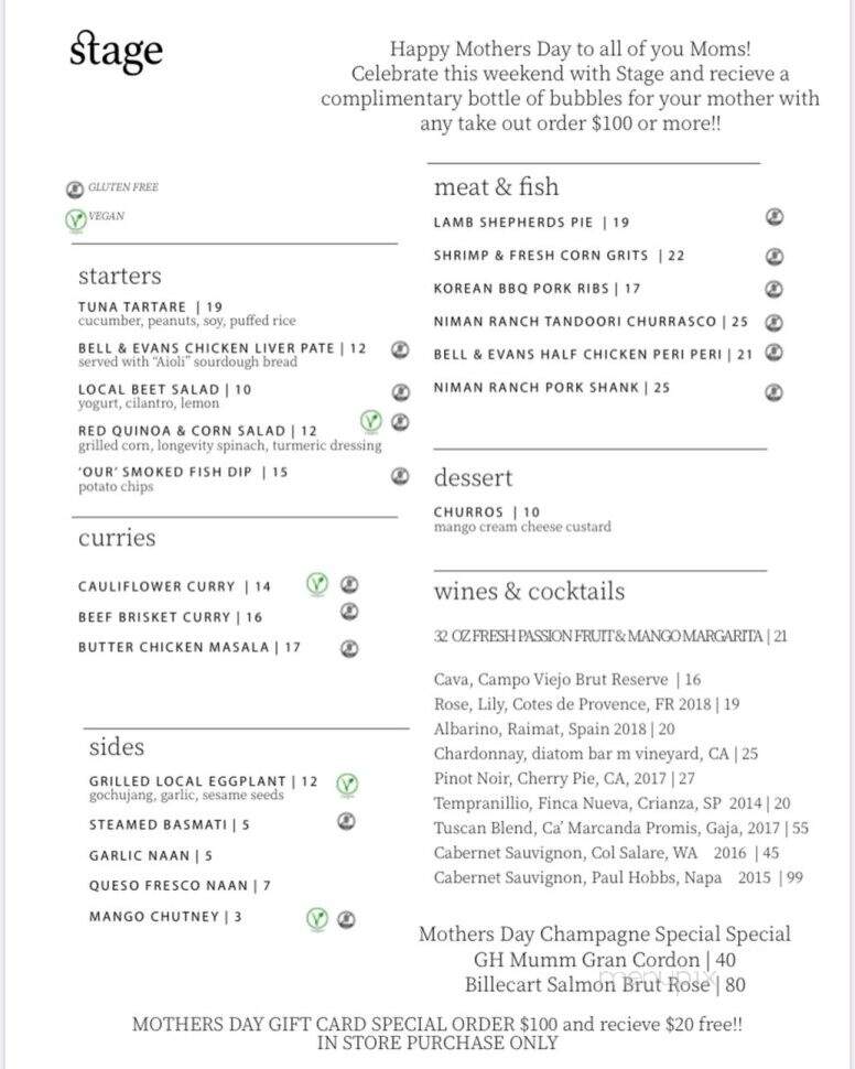 Stage Kitchen & Bar - Palm Beach Gardens, FL menu_pic
