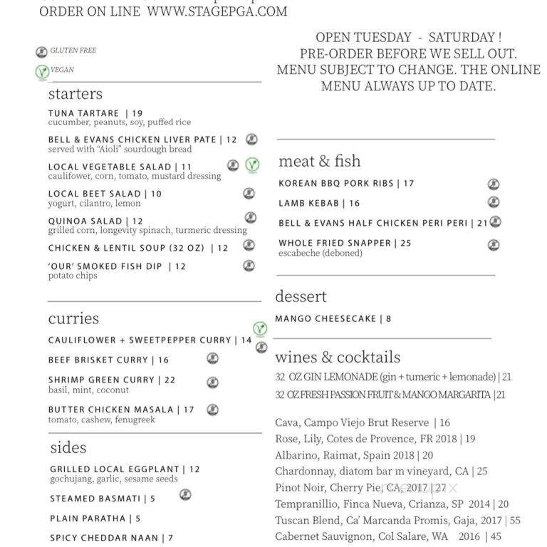 Stage Kitchen & Bar - Palm Beach Gardens, FL menu_pic