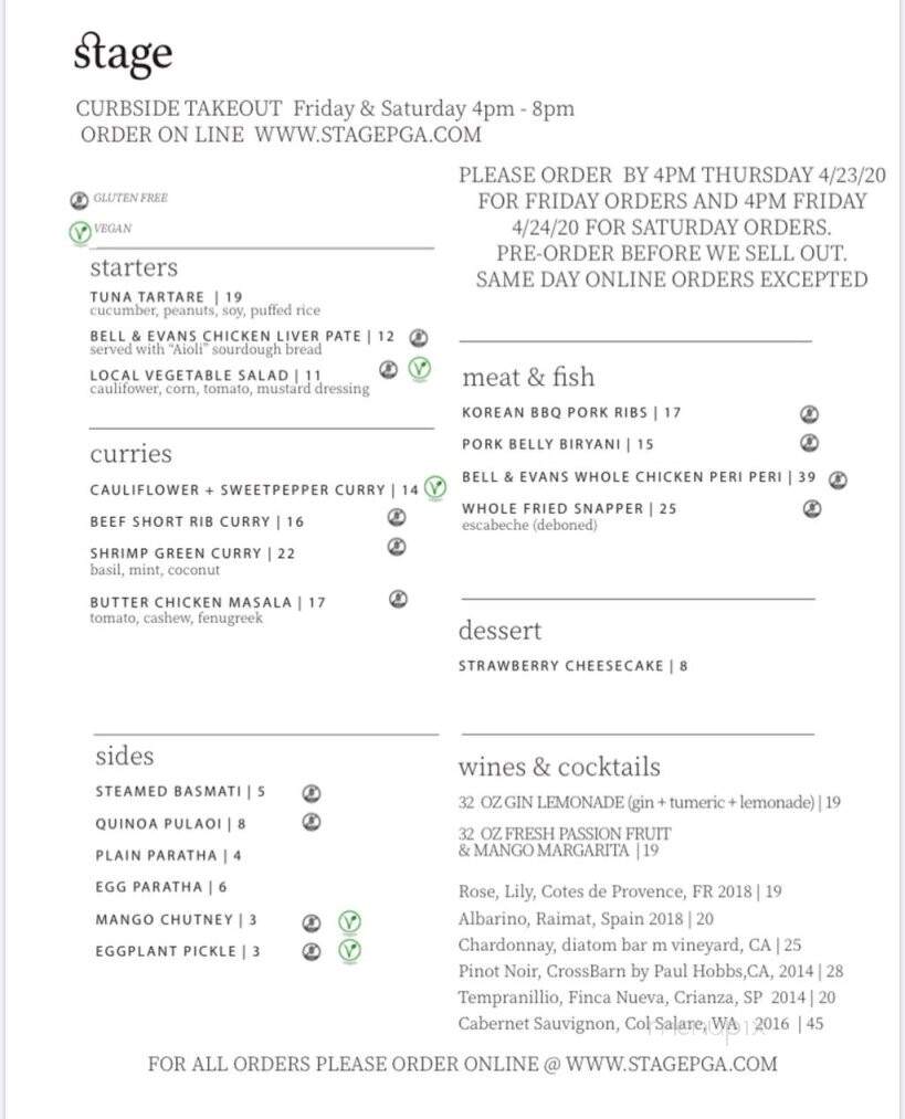 Stage Kitchen & Bar - Palm Beach Gardens, FL menu_pic