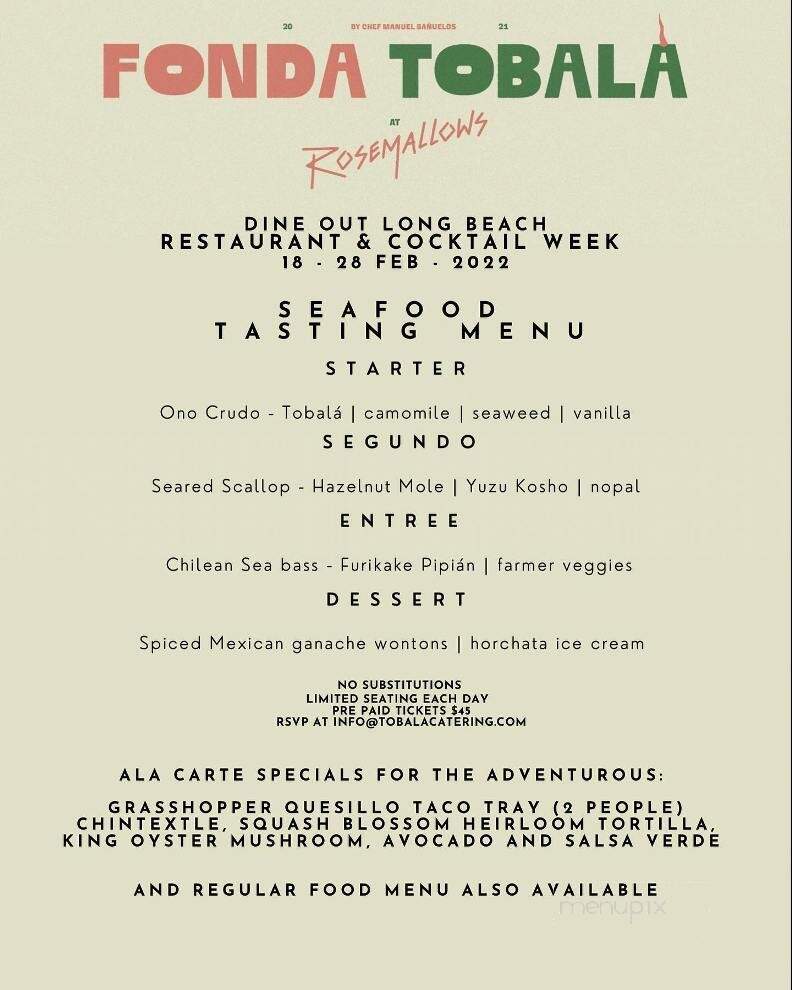 Rosemallows - Long Beach, CA menu_pic