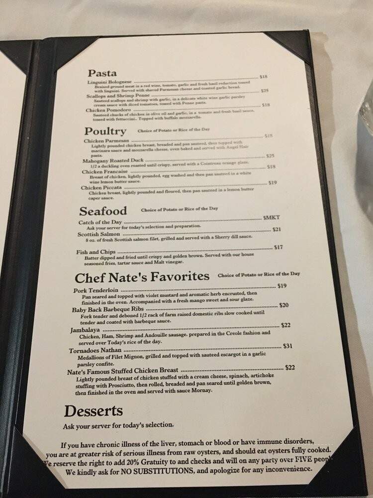 Chef Nate's - Wilton Manors, FL menu_pic