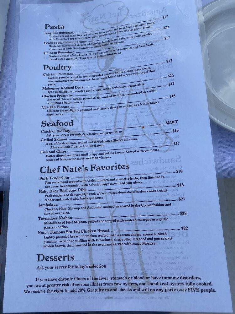 Chef Nate's - Wilton Manors, FL menu_pic