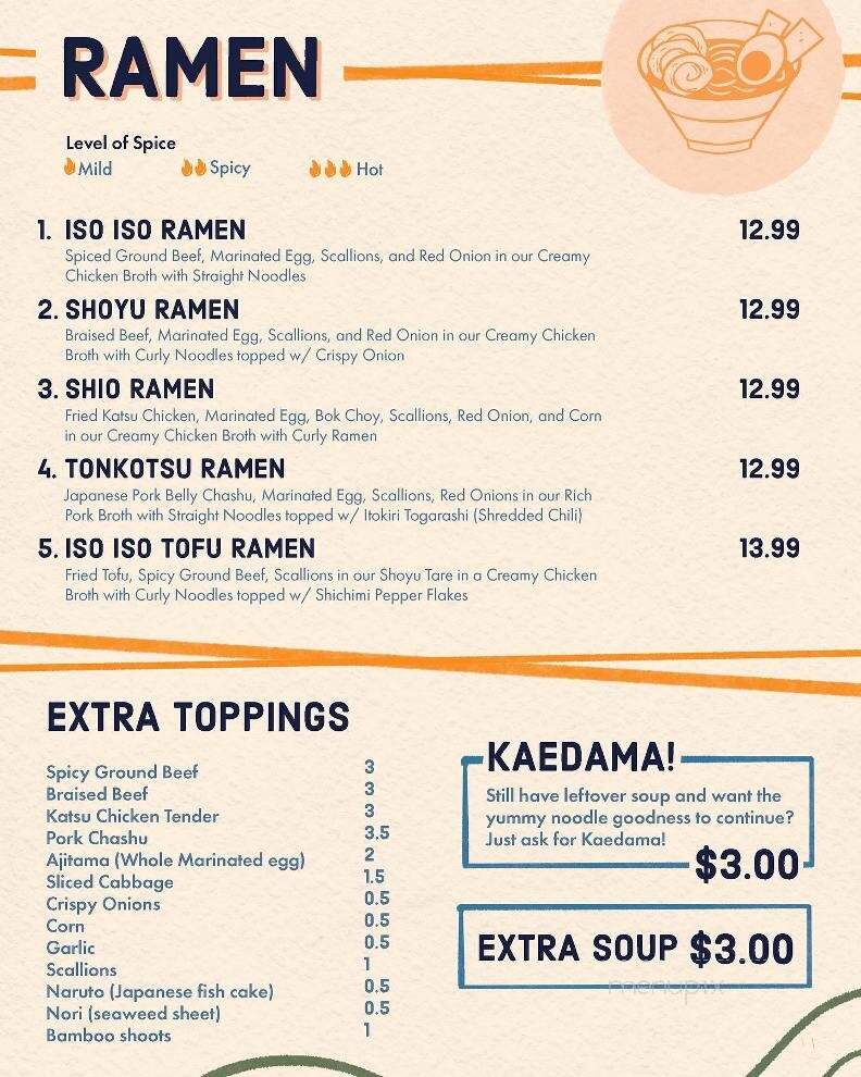 Iso Iso Ramen & Bar - Charlottesville, VA menu_pic