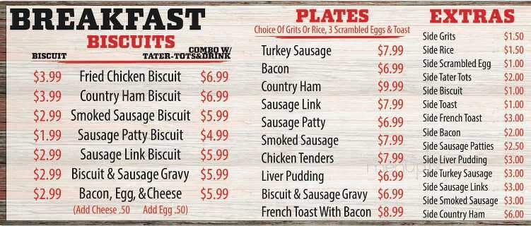 Great Grandson's Meat & 3 - Clinton, NC menu_pic