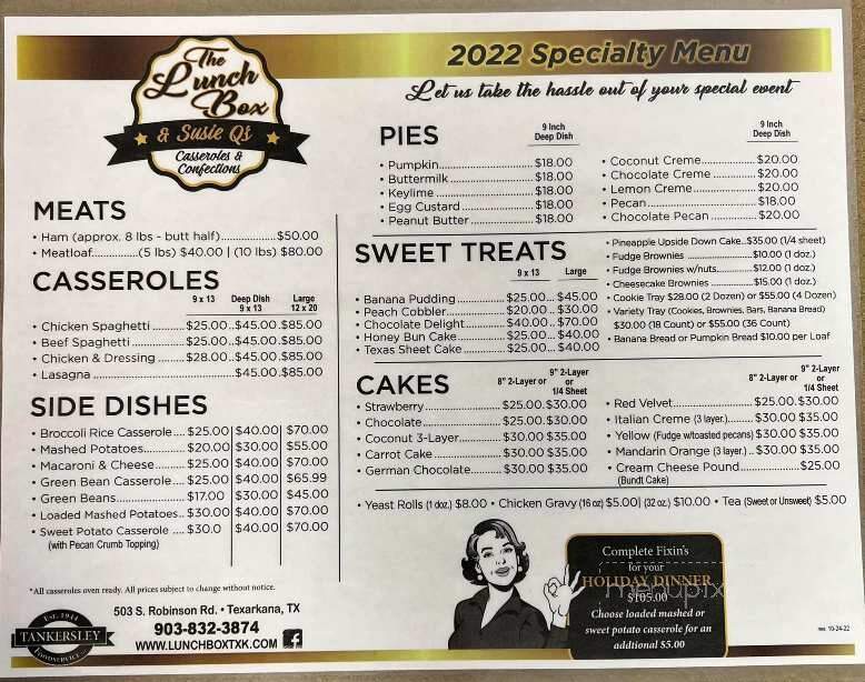 Susie Q's Casseroles & Confections - Texarkana, TX