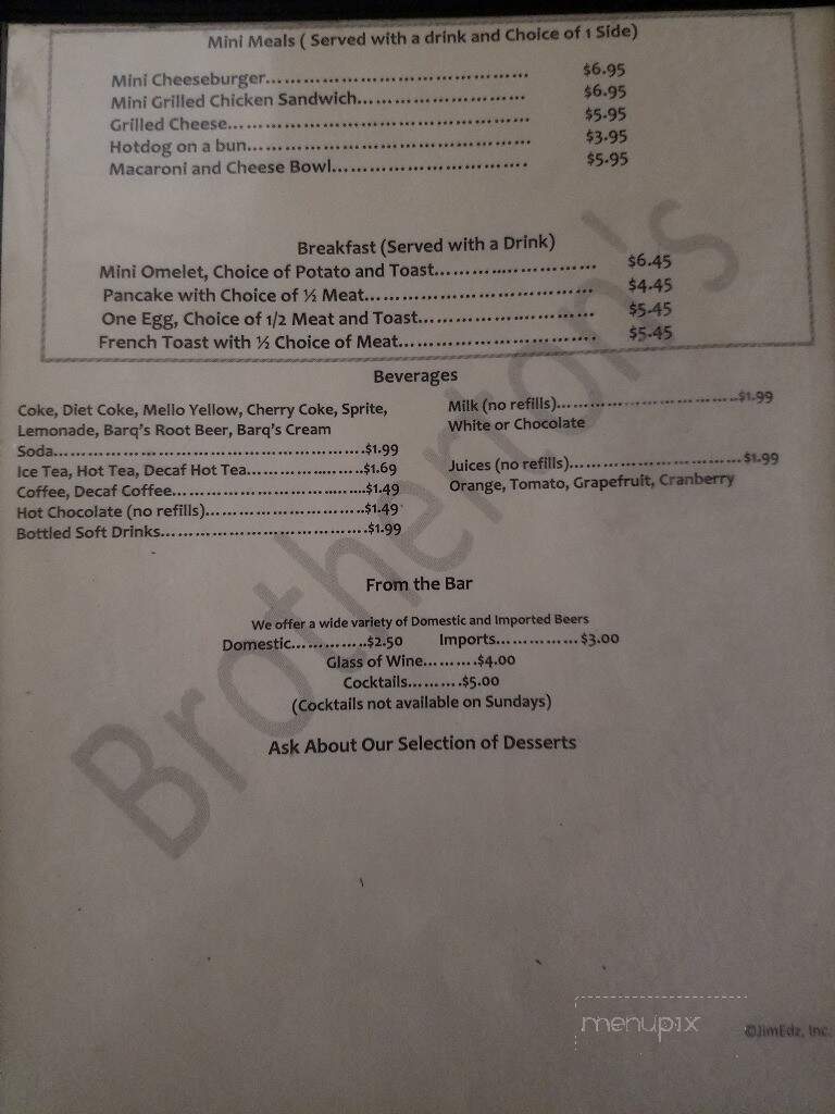 Brotherton's Family Restaurant - Cincinnati, OH menu_pic