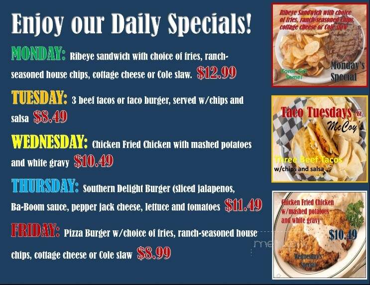 McCoy's - Council Bluffs, IA menu_pic