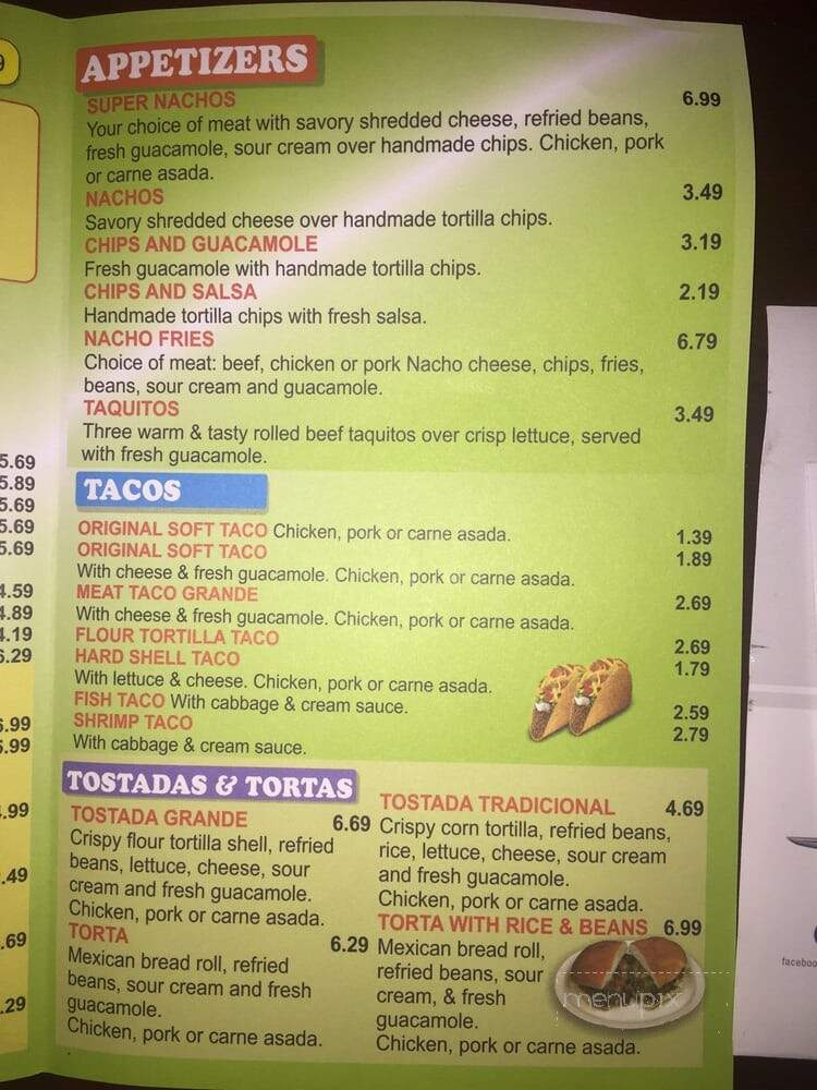Villanueva Mexican Grill - Chatsworth, CA menu_pic