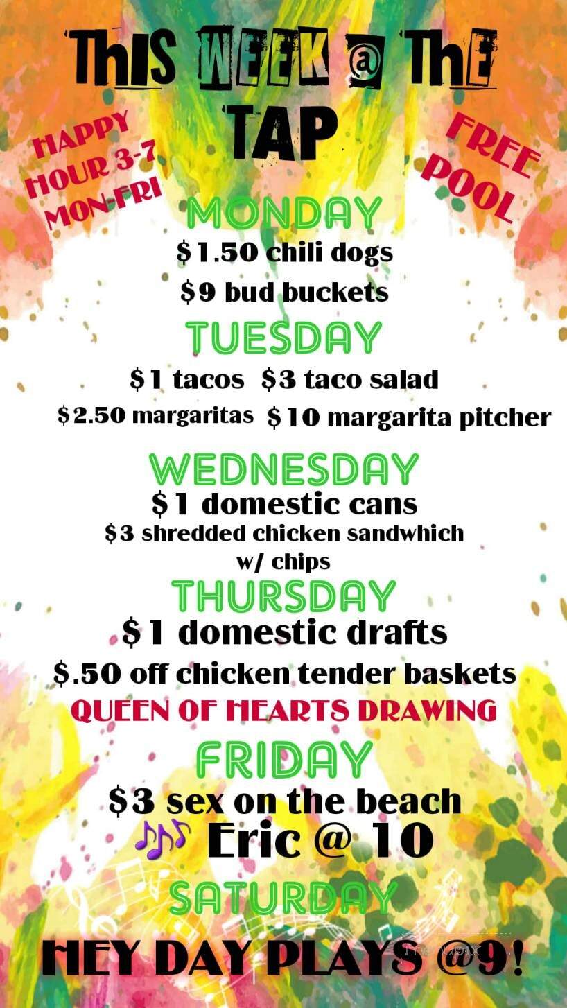 Tap Room - Walbridge, OH menu_pic