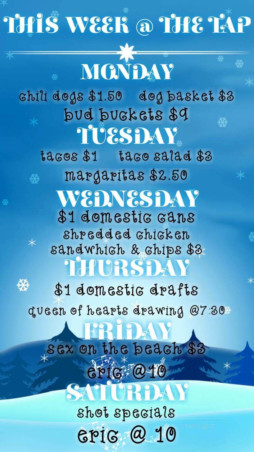 Tap Room - Walbridge, OH menu_pic