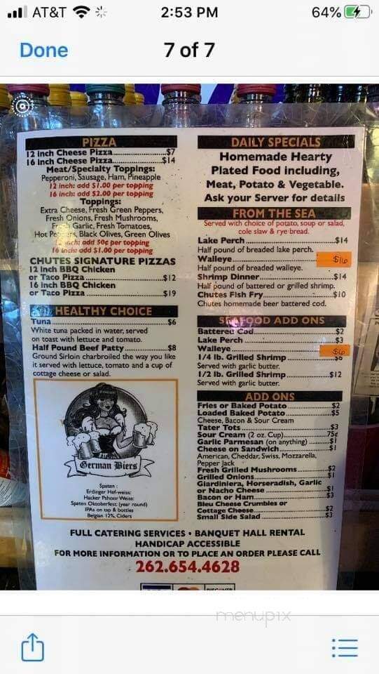 Chutes & Ladders - Kenosha, WI menu_pic