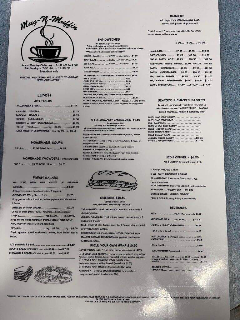 Mug'n Muffin - Monson, MA menu_pic