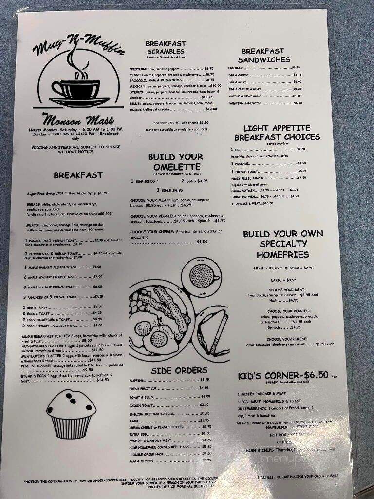Mug'n Muffin - Monson, MA menu_pic