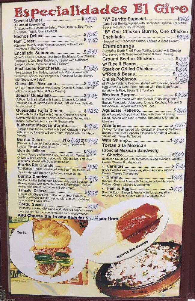 El Giro Mexican Restaurant - Mobile, AL menu_pic