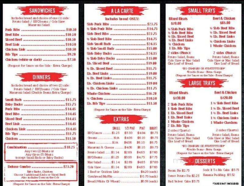 Menu of Phillips Barbecue II in Inglewood CA 90302