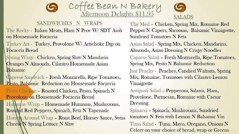 Coffee Bean N' Bakery - Pine, CO menu_pic