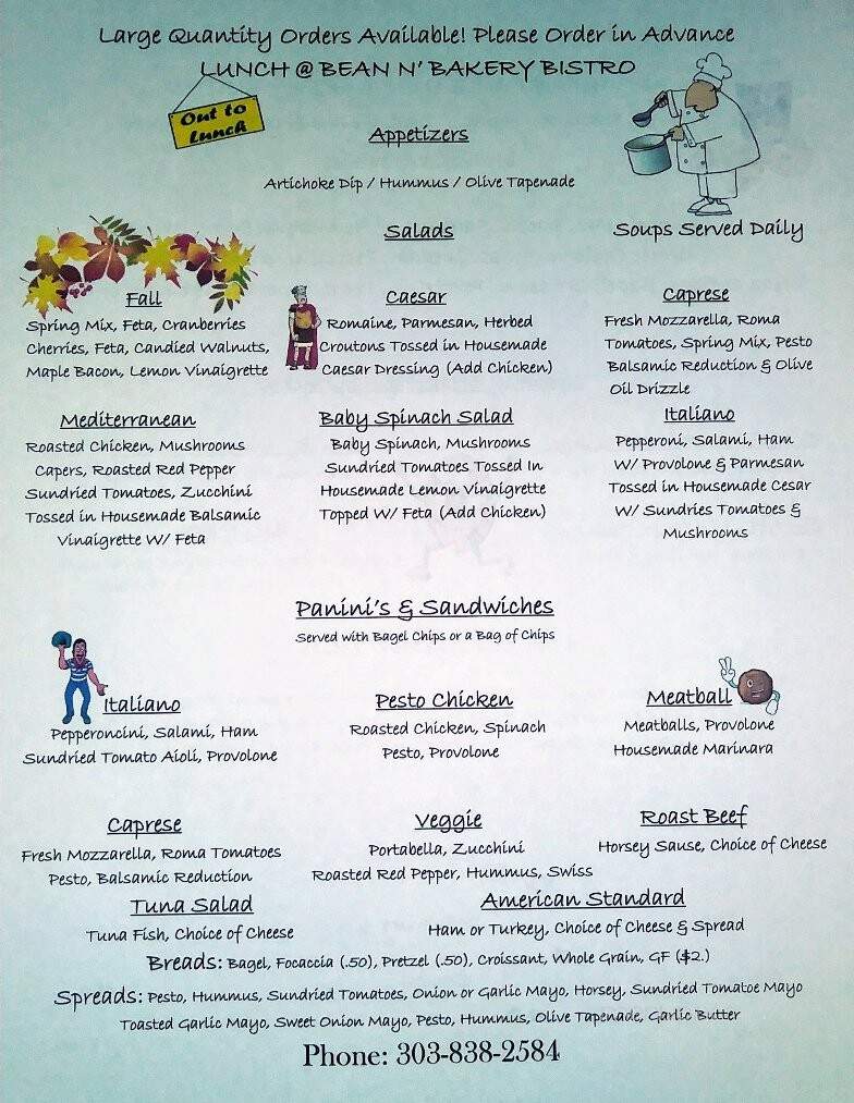 Coffee Bean N' Bakery - Pine, CO menu_pic