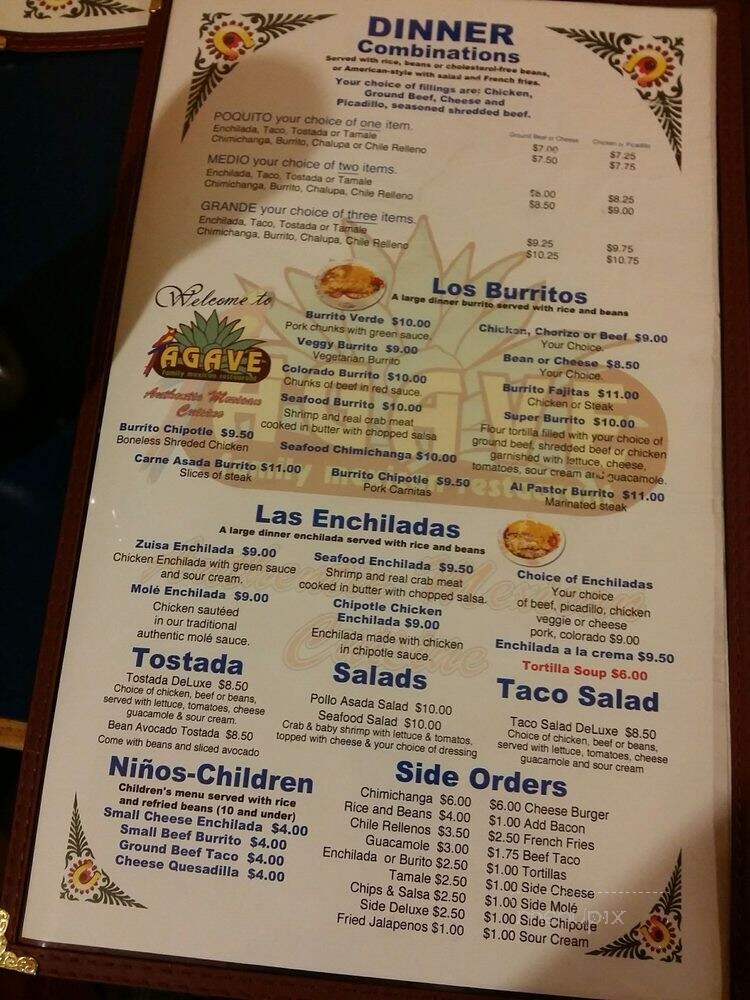 Agave - Afton, WY menu_pic