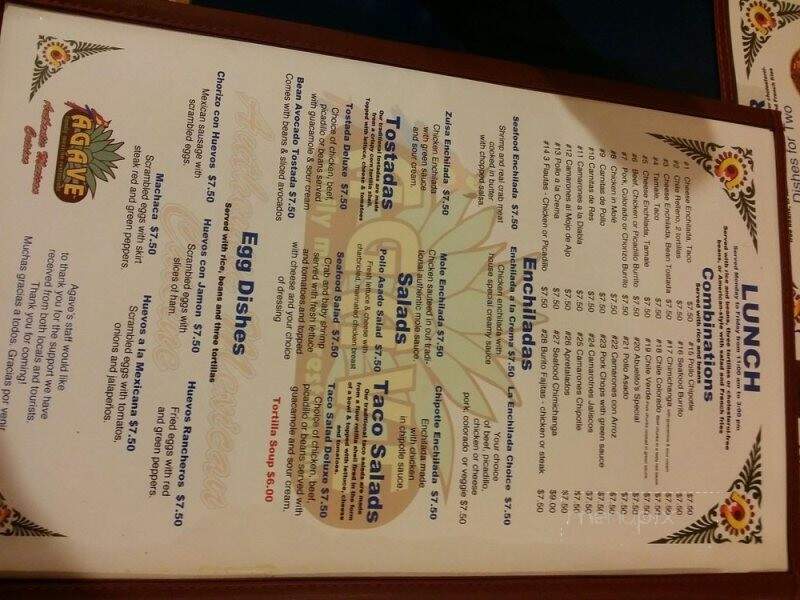 Agave - Afton, WY menu_pic