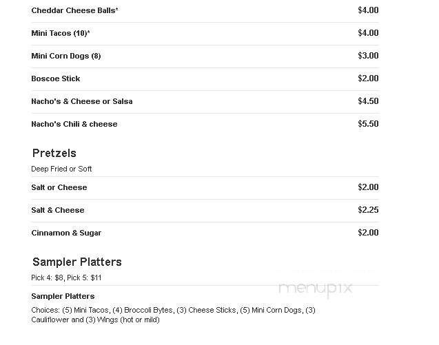Midway Lanes & Inn - Coldwater, MI menu_pic