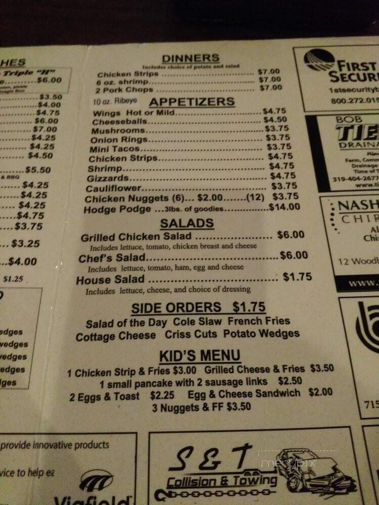 Cliff's Place - Waverly, IA menu_pic